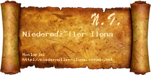 Niedermüller Ilona névjegykártya